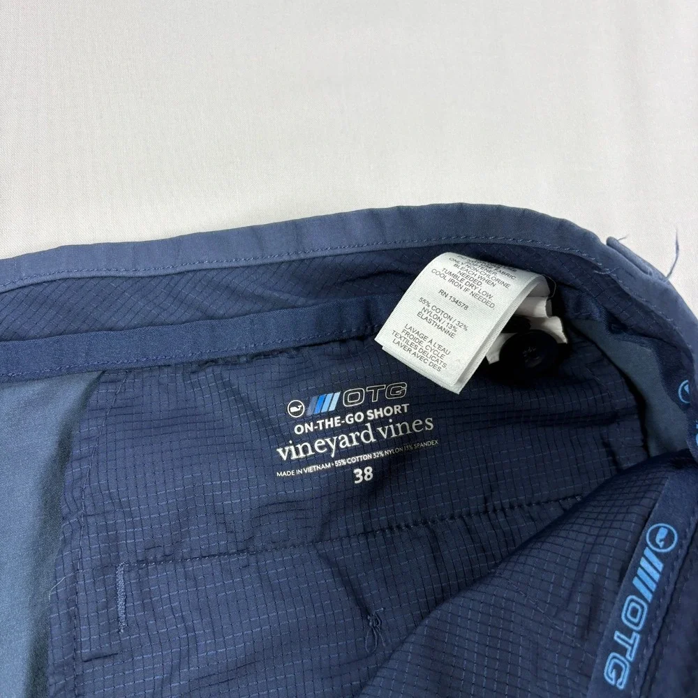 Vineyard Vines Shorts Men Size 38 Blue Chino On The Go Golf Performance Preppy - Picture 2 of 7